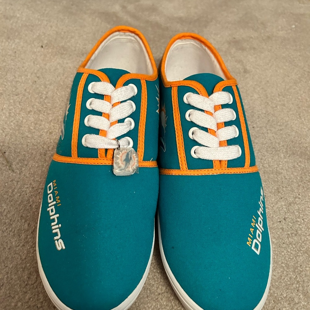 Miami Dolphins Teal and Orange Women's Sneakers